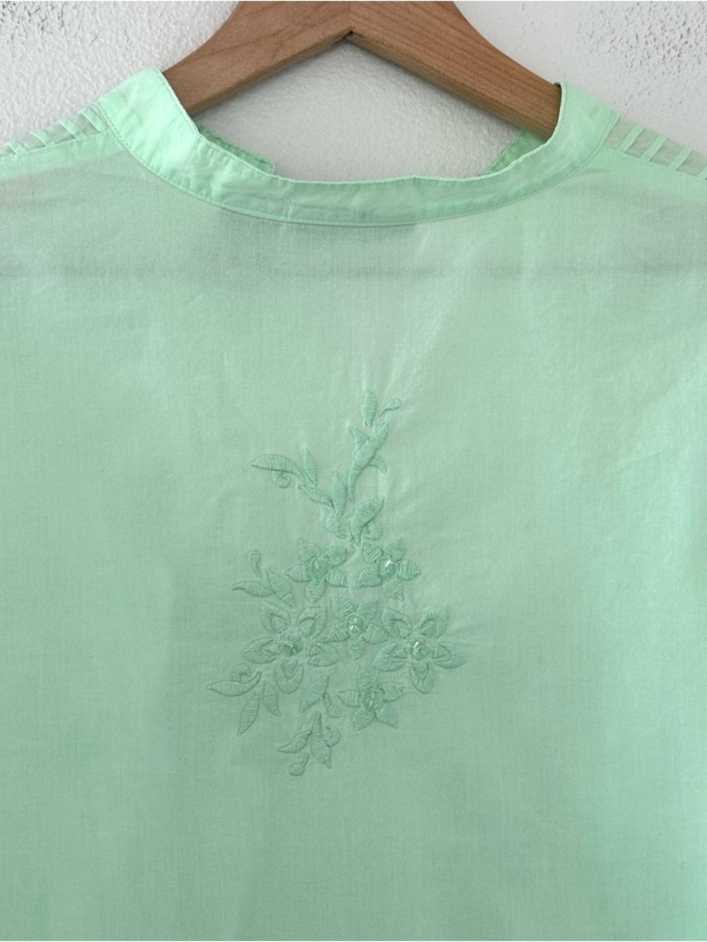 Vintage RELATIVITY 100% Cotton Mint Green Button up Embroidery Sz Plus 1X Boho - Picture 8 of 16